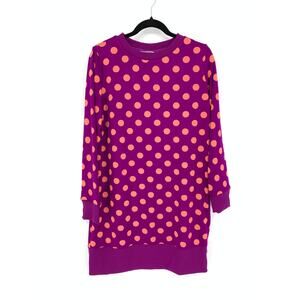 Victor Glemaud x Target Tunic Dress Women's Sz S Purple Polka Dot Long Sleeve